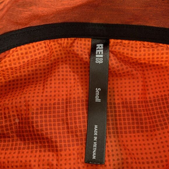 REI On the Trail Run Jacket Men S Orange Lightweight Packable Hiking Outdoor - Picture 5 of 10